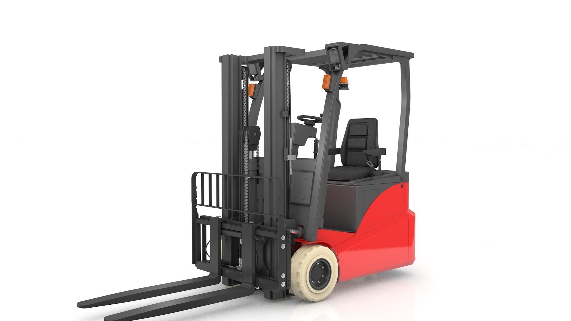 Mini Forklift Rigged and Animated 3D model_40