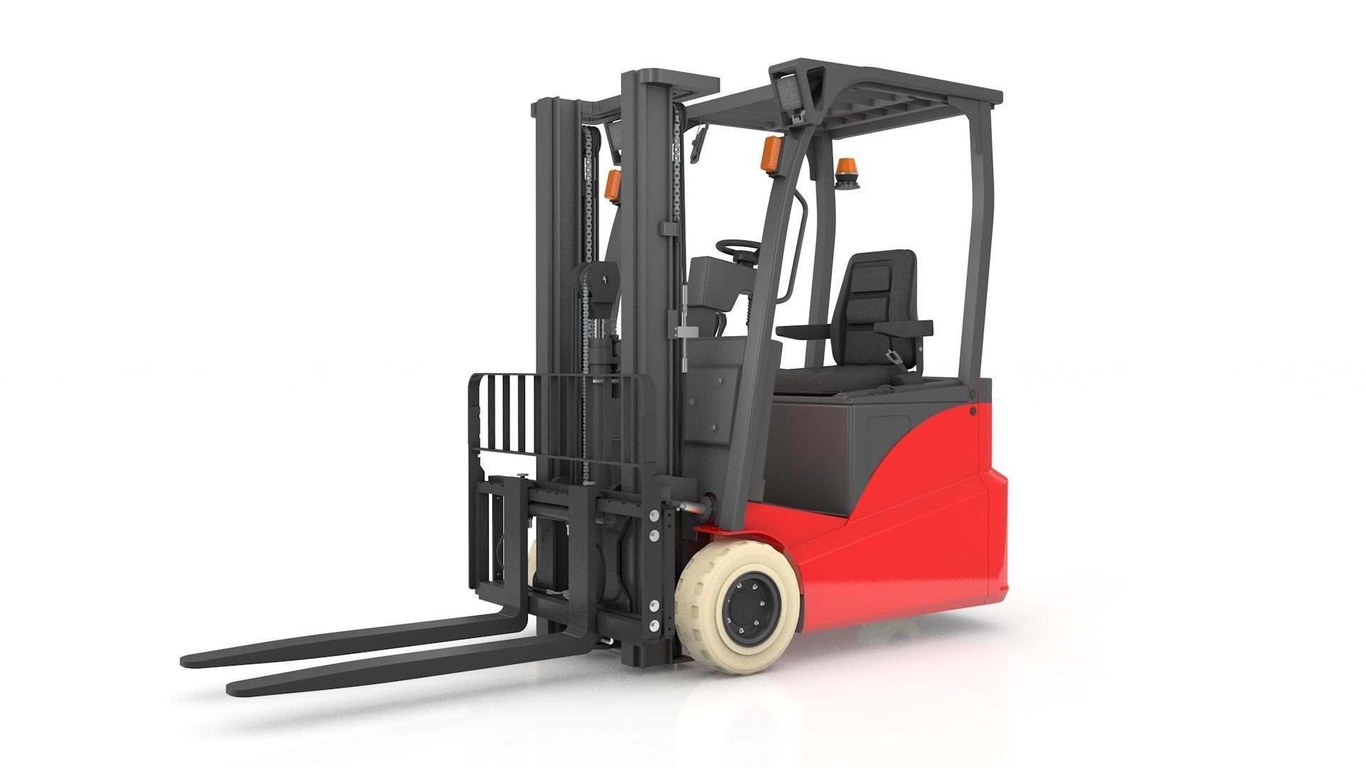 Mini Forklift Rigged and Animated 3D model_1