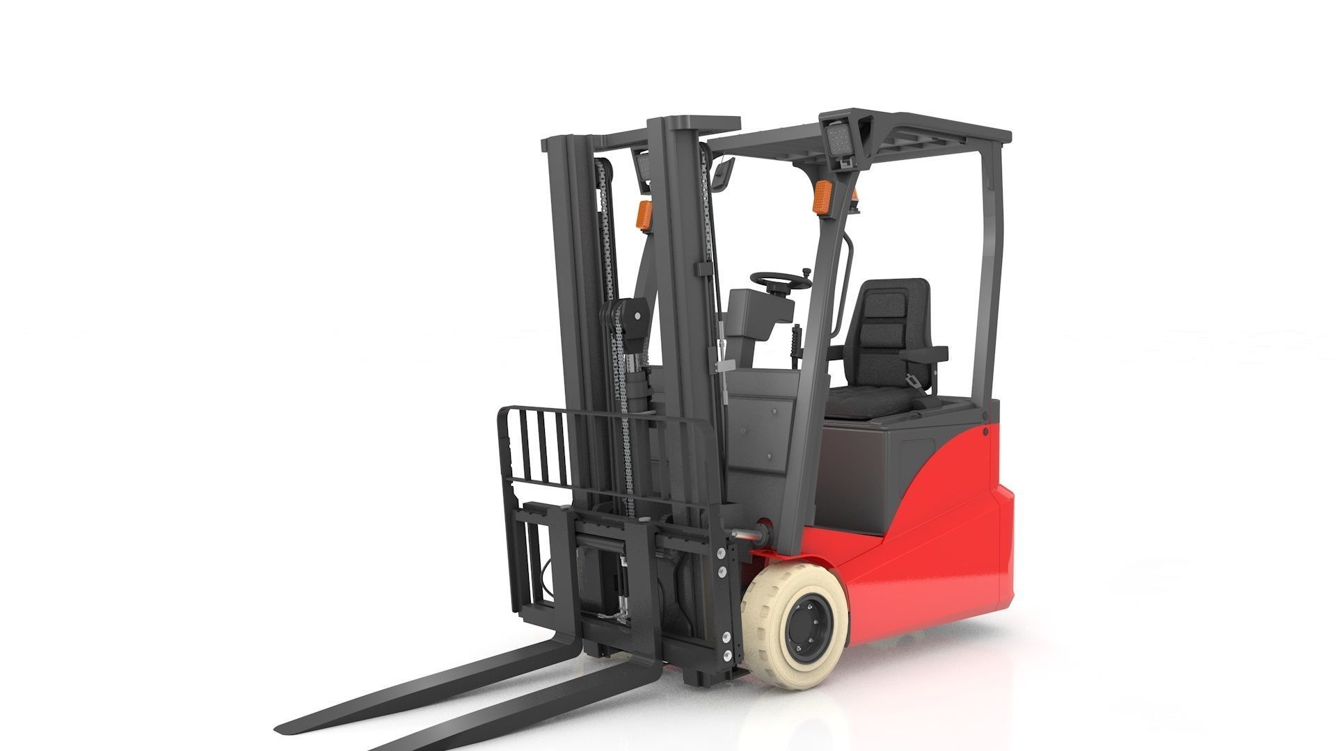 Mini Forklift Rigged and Animated 3D model_28