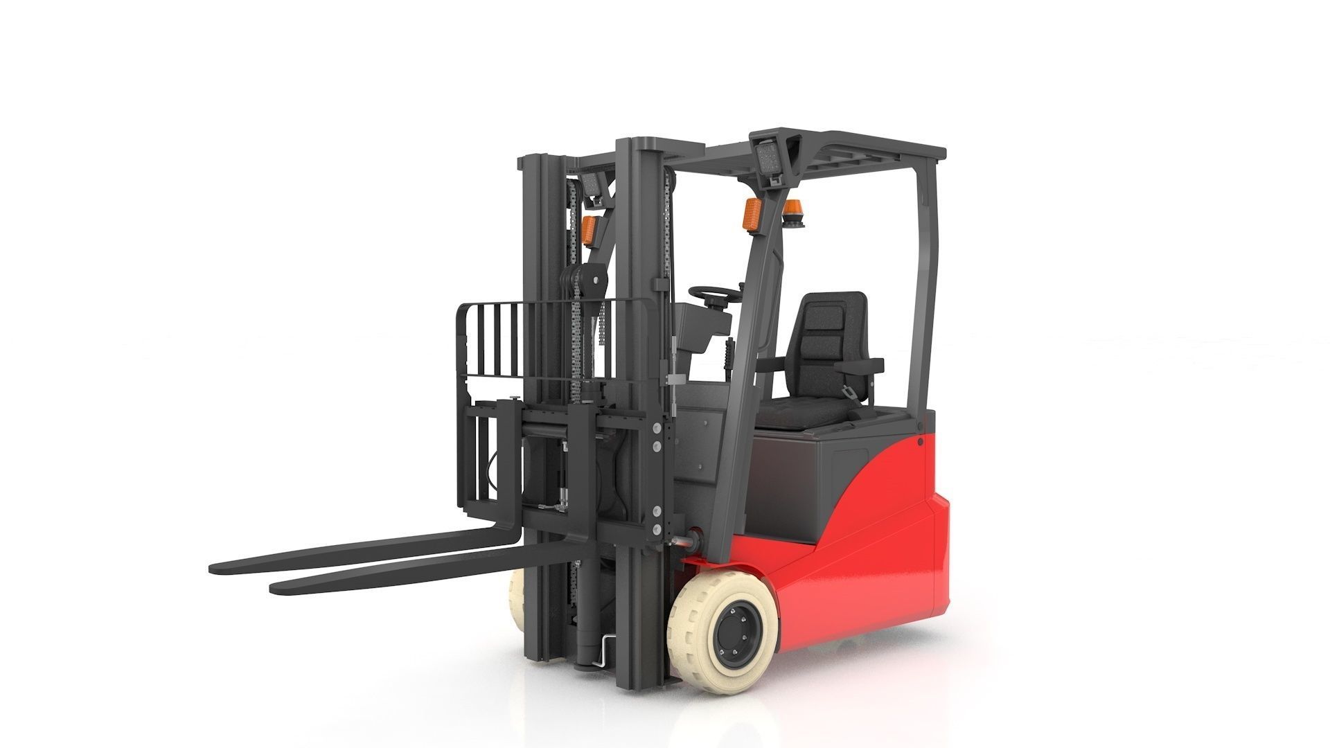 Mini Forklift Rigged and Animated 3D model_43