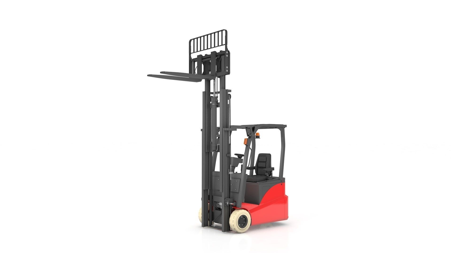 Mini Forklift Rigged and Animated 3D model_49