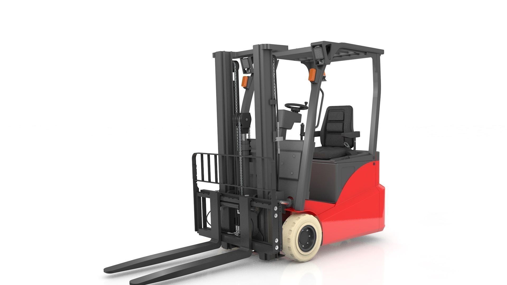 Mini Forklift Rigged and Animated 3D model_27