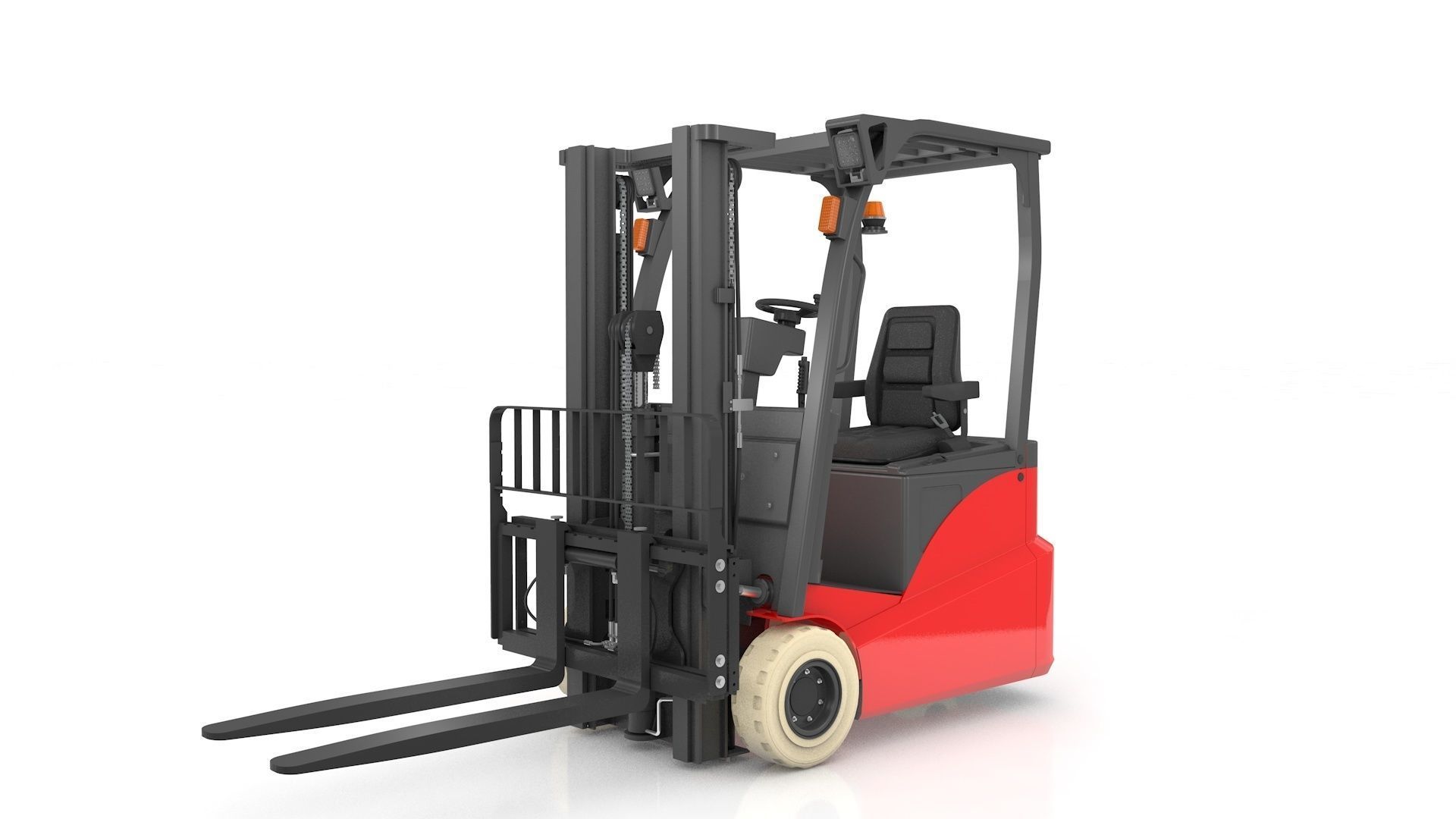 Mini Forklift Rigged and Animated 3D model_42