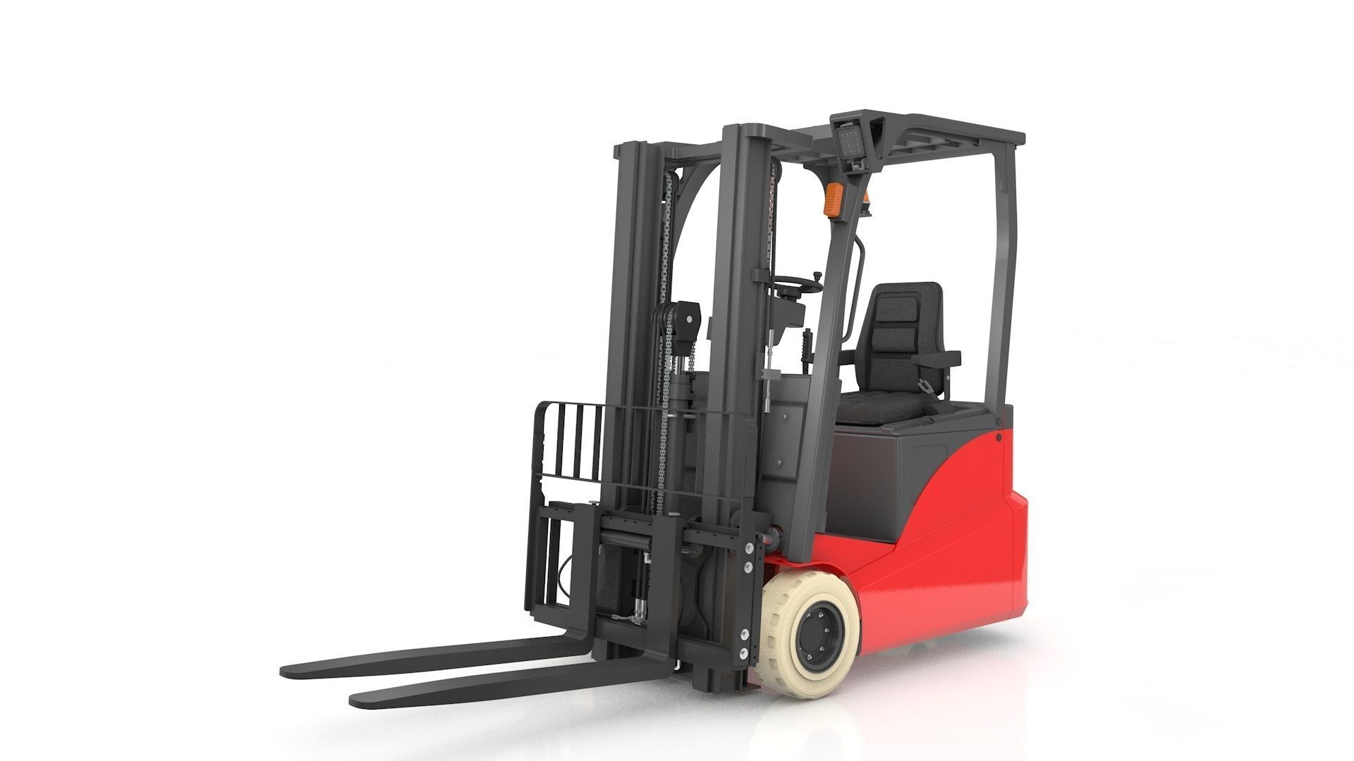 Mini Forklift Rigged and Animated 3D model_23