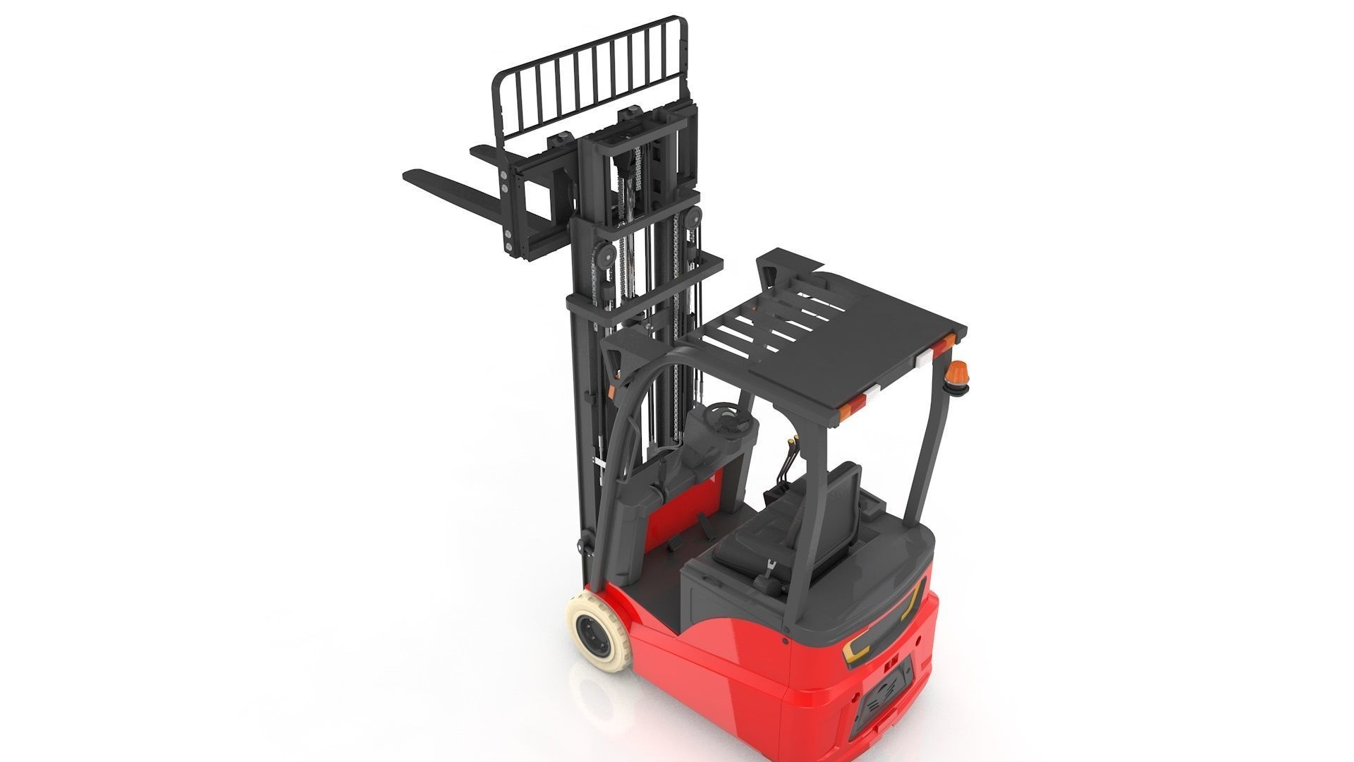 Mini Forklift Rigged and Animated 3D model_55