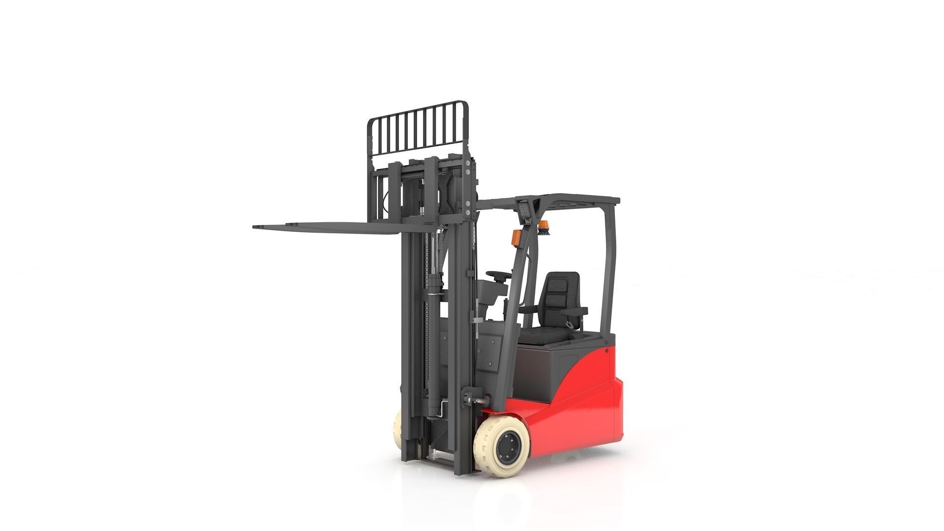 Mini Forklift Rigged and Animated 3D model_46