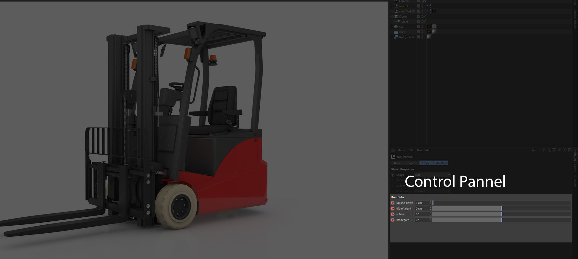 Mini Forklift Rigged and Animated 3D model_59