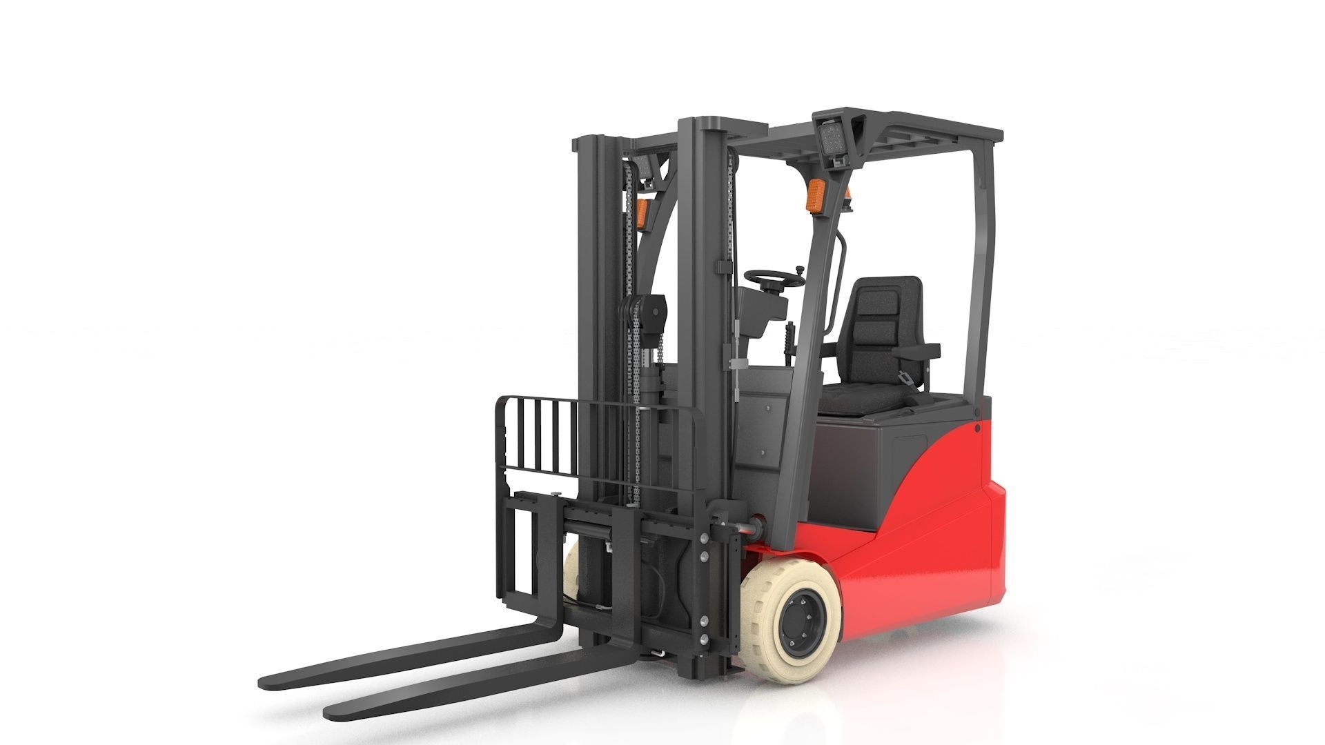 Mini Forklift Rigged and Animated 3D model_19