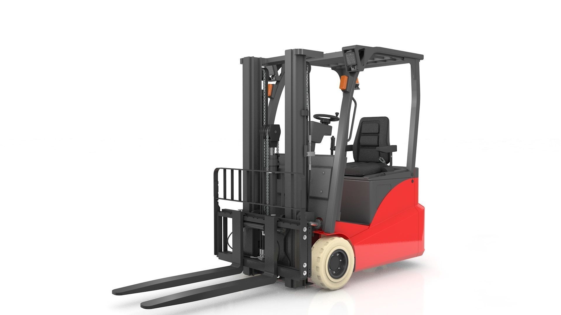 Mini Forklift Rigged and Animated 3D model_31