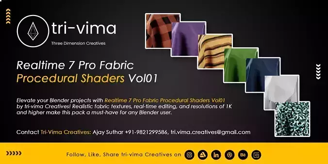 Realtime 7 Pro Fabric Procedural Shaders Vol01