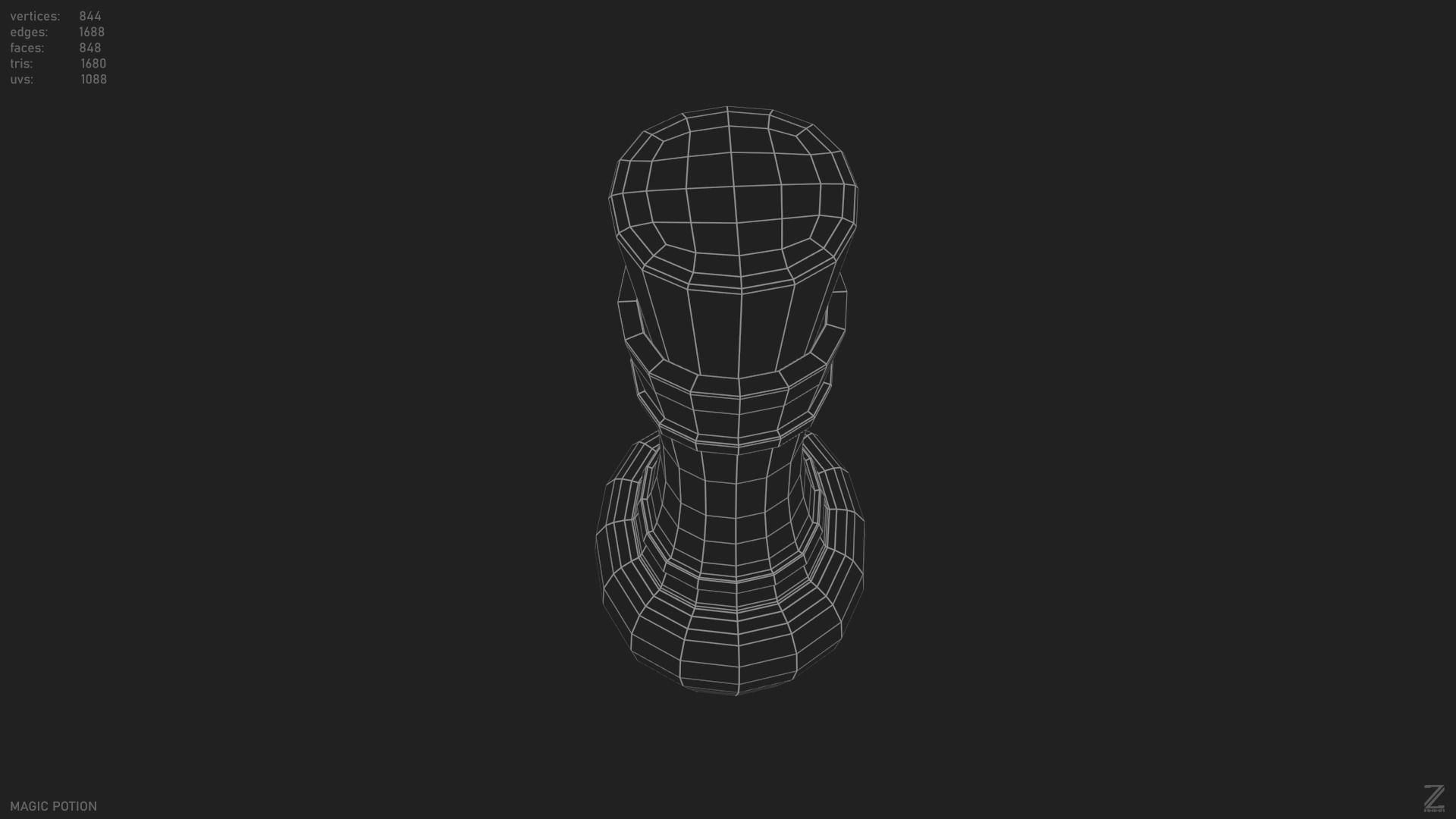 Magic potion Low-poly 3D model_11