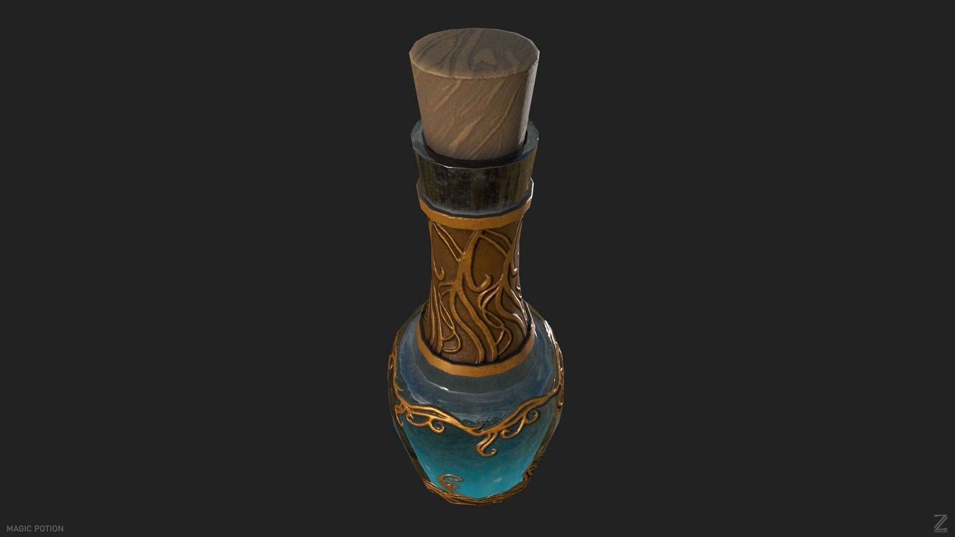 Magic potion Low-poly 3D model_4