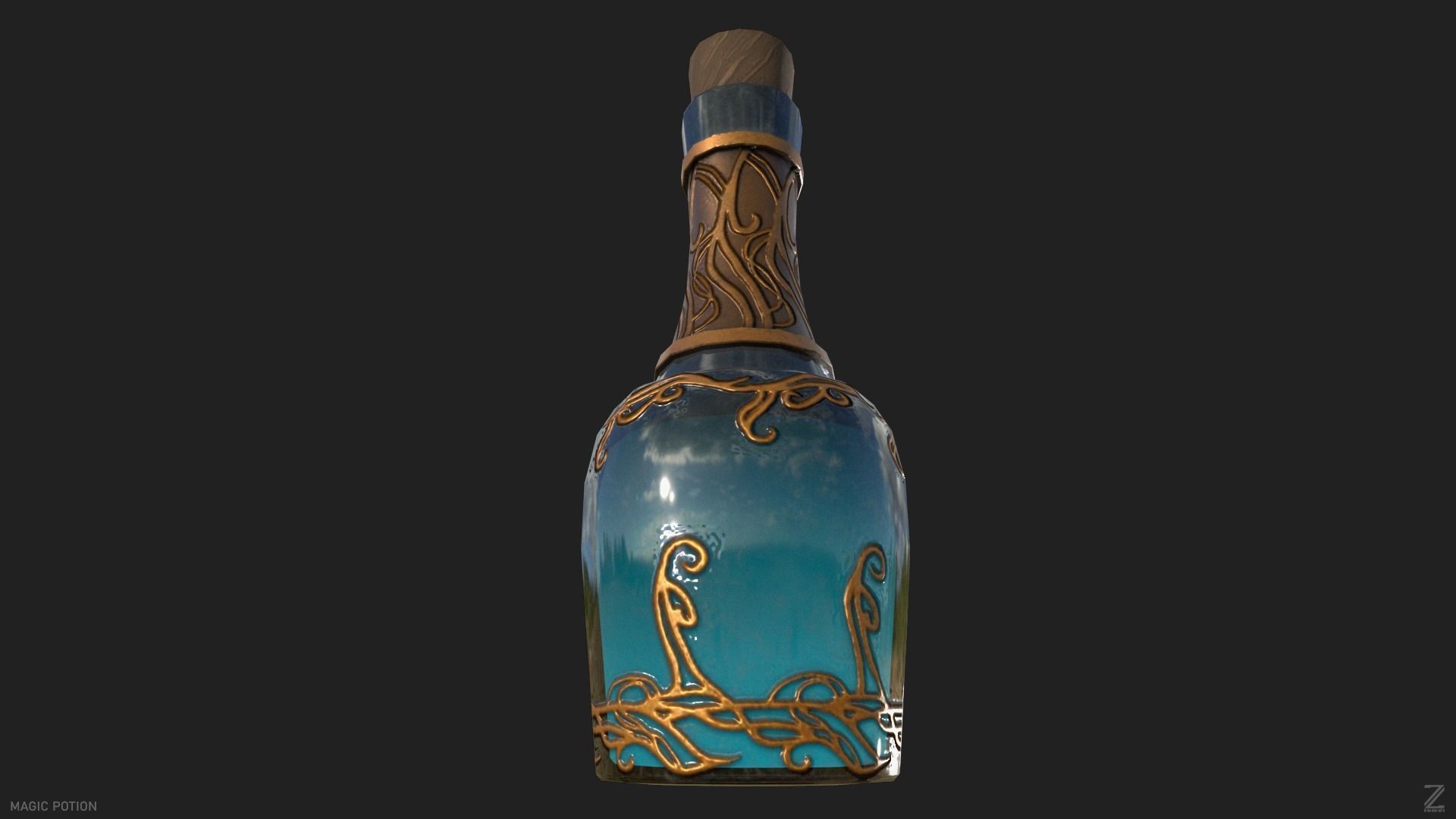 Magic potion Low-poly 3D model_6