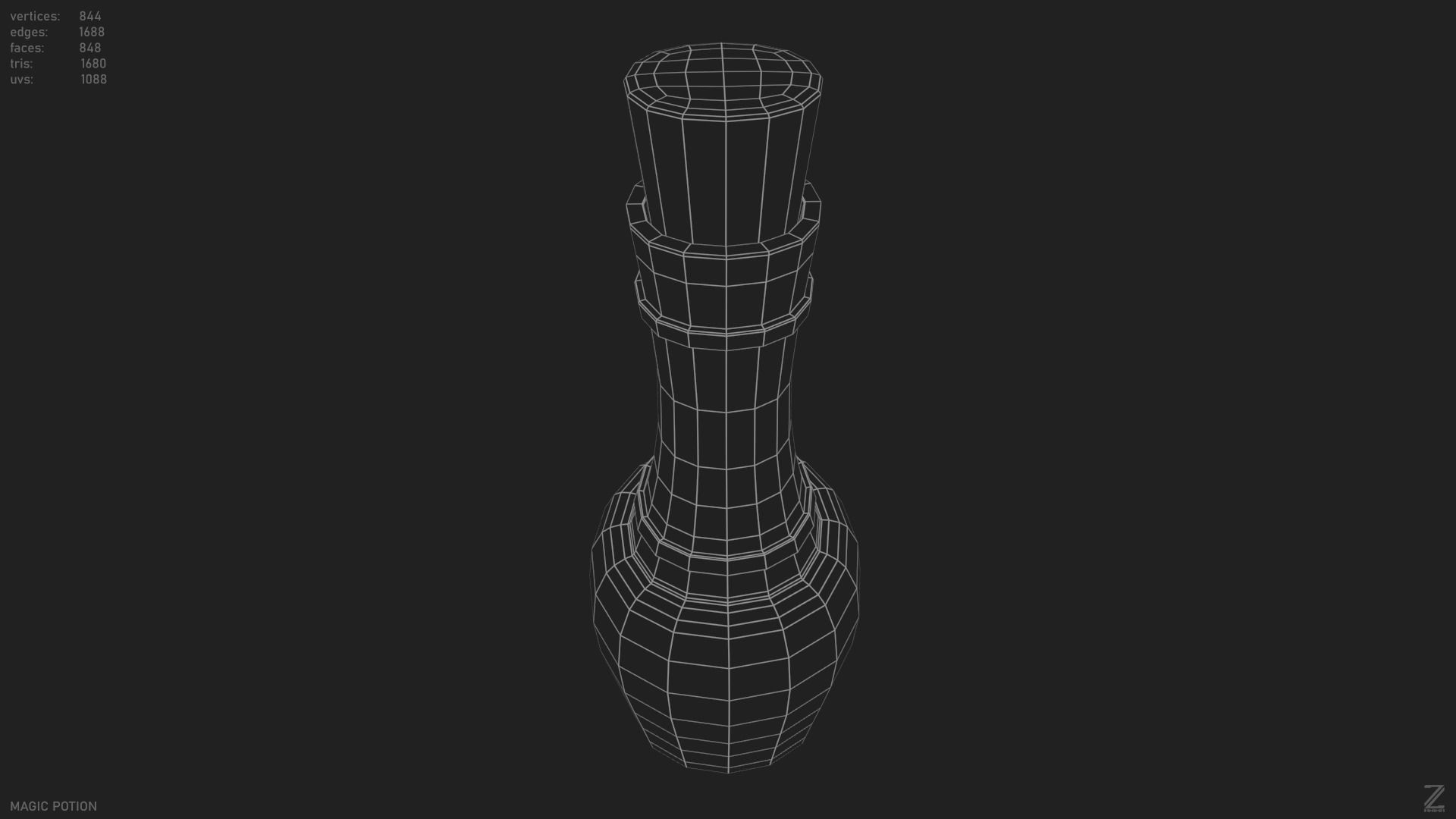 Magic potion Low-poly 3D model_10