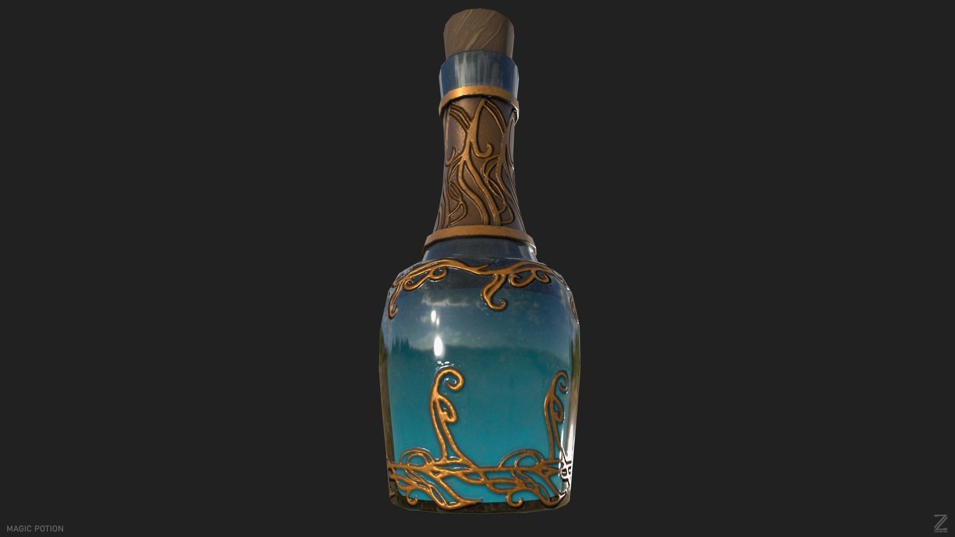 Magic potion Low-poly 3D model_8