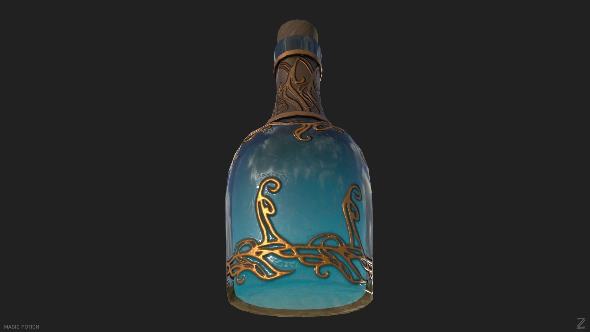Magic potion Low-poly 3D model_7
