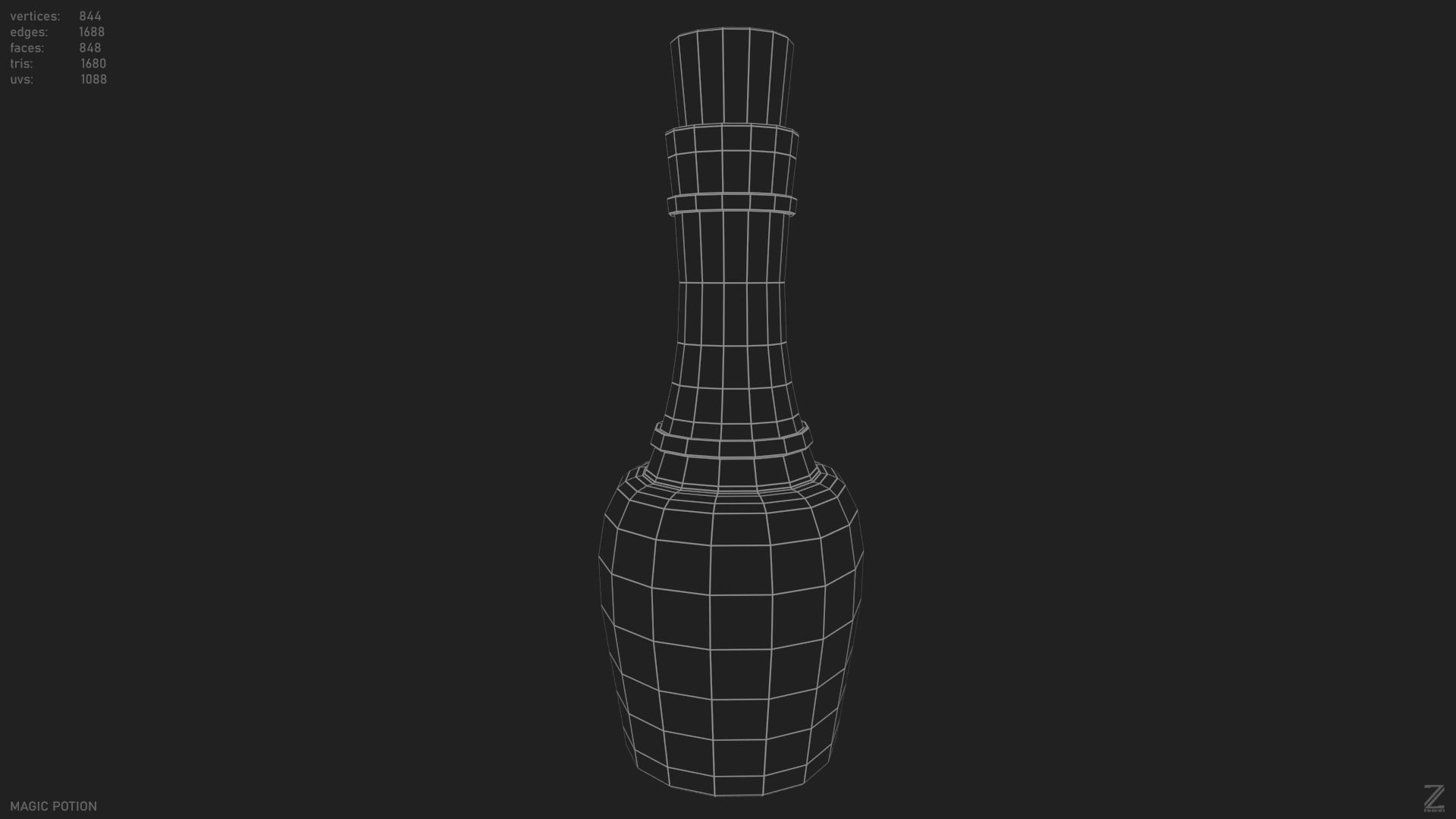 Magic potion Low-poly 3D model_9