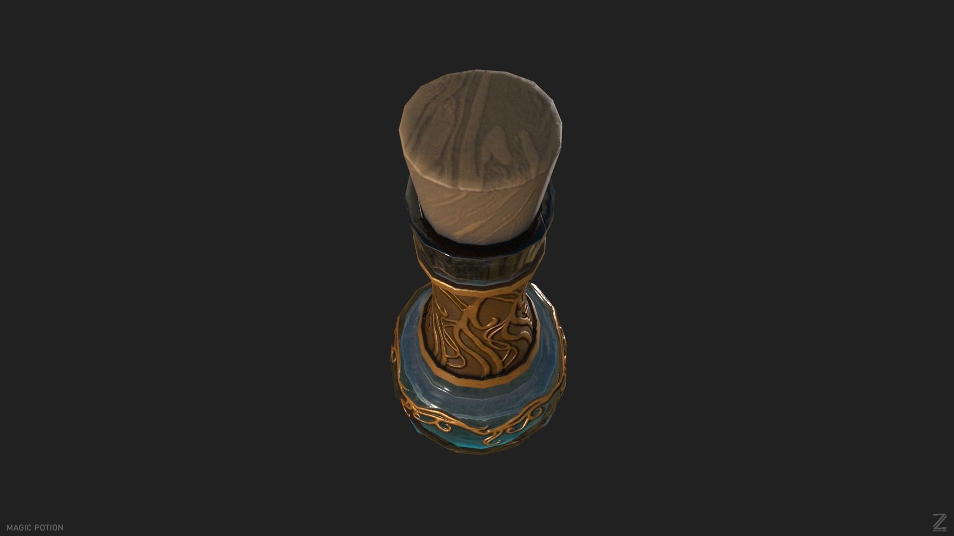 Magic potion Low-poly 3D model_5