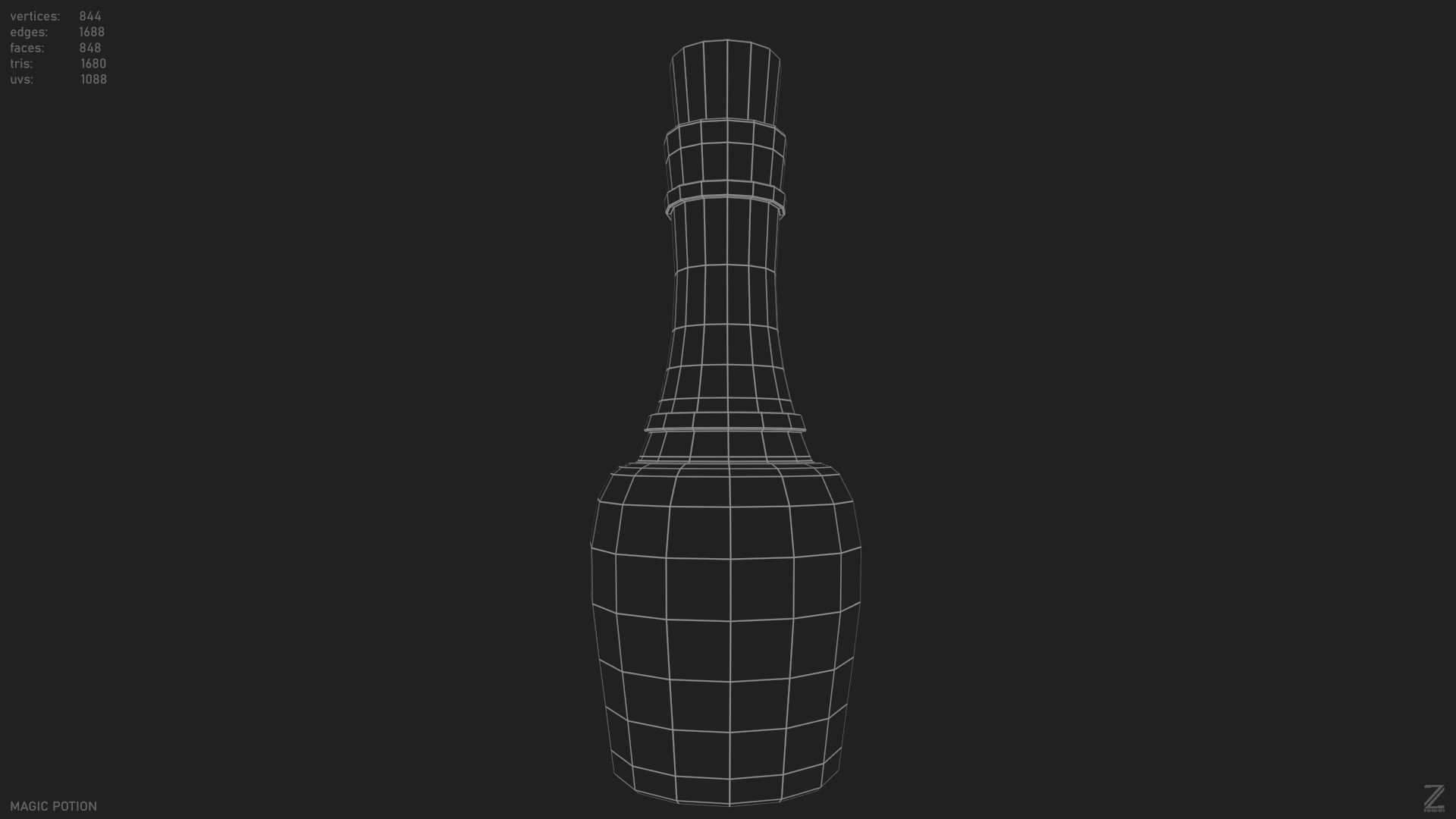 Magic potion Low-poly 3D model_2