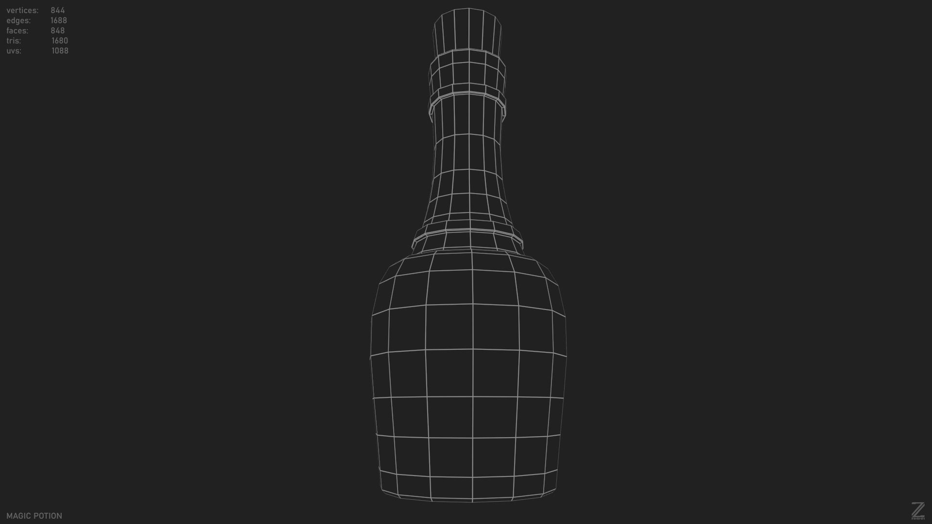 Magic potion Low-poly 3D model_14