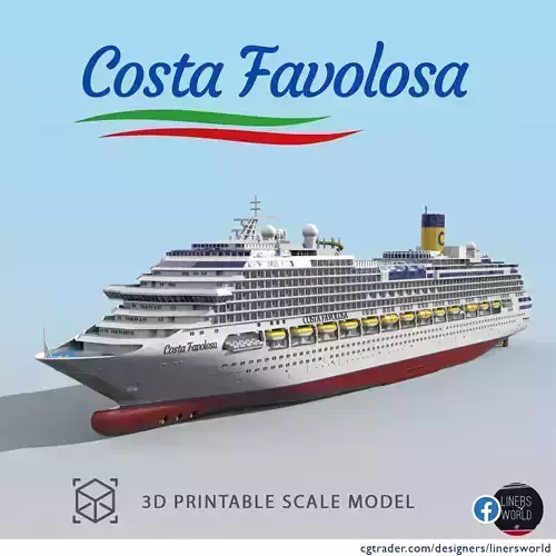 COSTA FAVOLOSA cruise ship printable model 3D print model