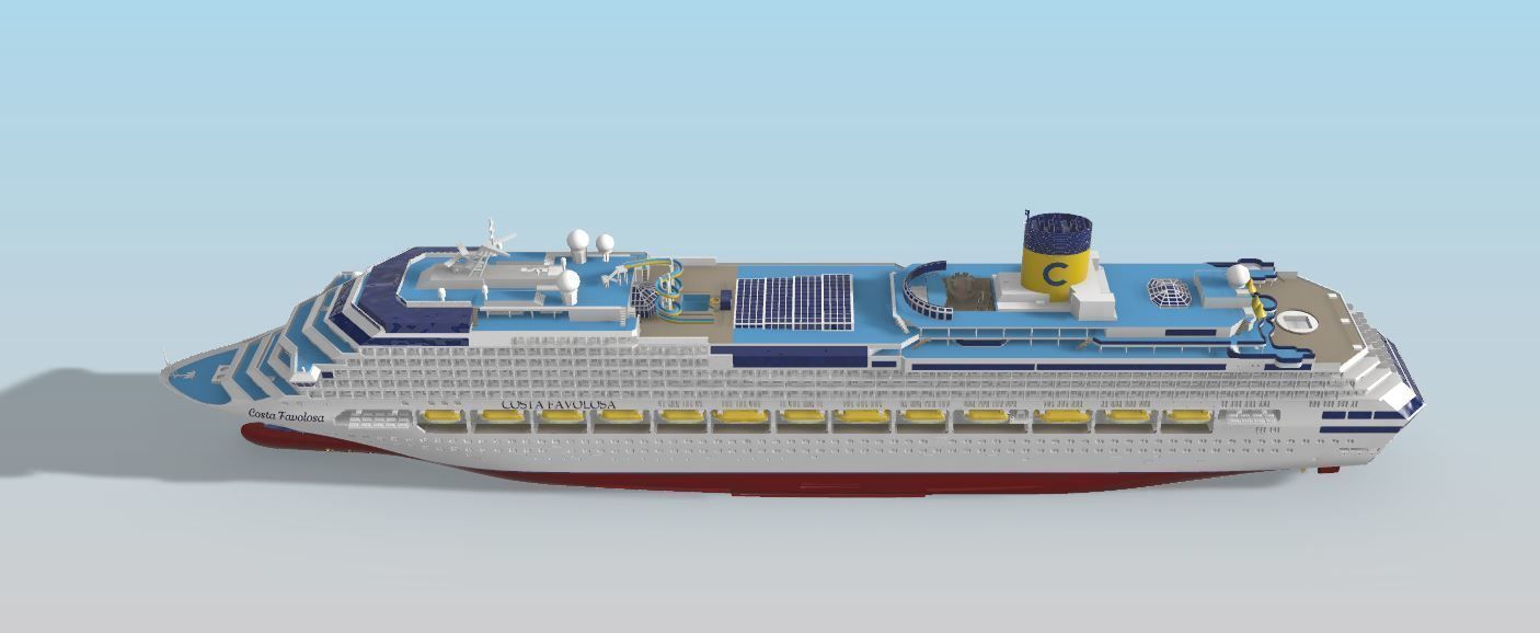 COSTA FAVOLOSA cruise ship printable model 3D print model_1