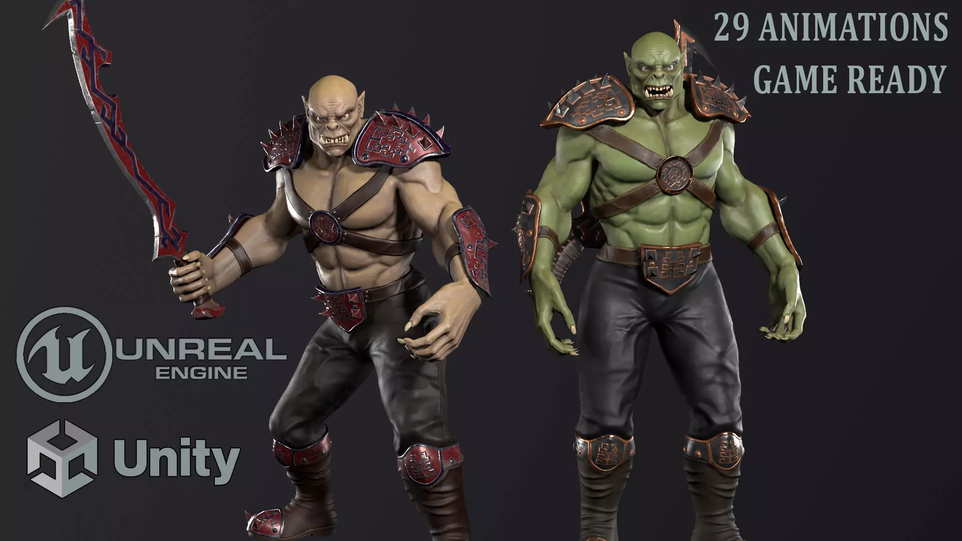 Orc warrior Low-poly 3D model_0