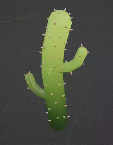 Short and Tall Low Poly Cactuses Low-poly 3D model