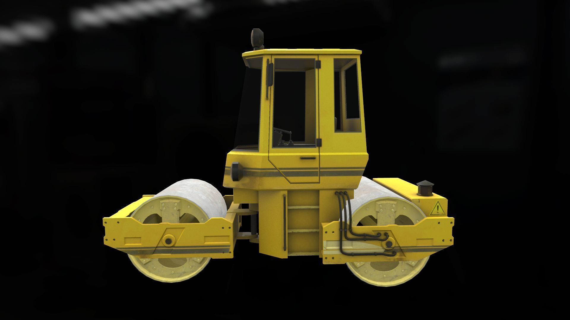 Asphalt Roller Low-poly 3D model_4