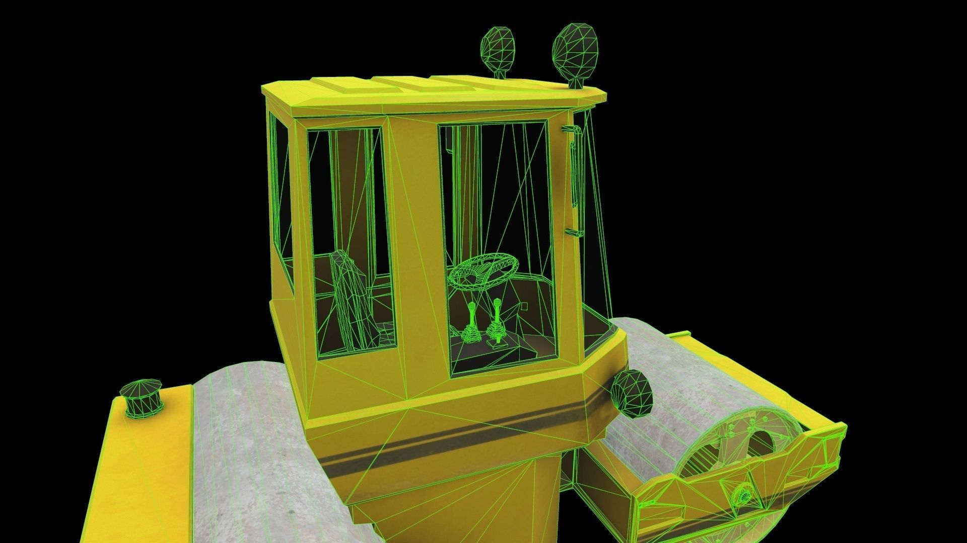 Asphalt Roller Low-poly 3D model_6