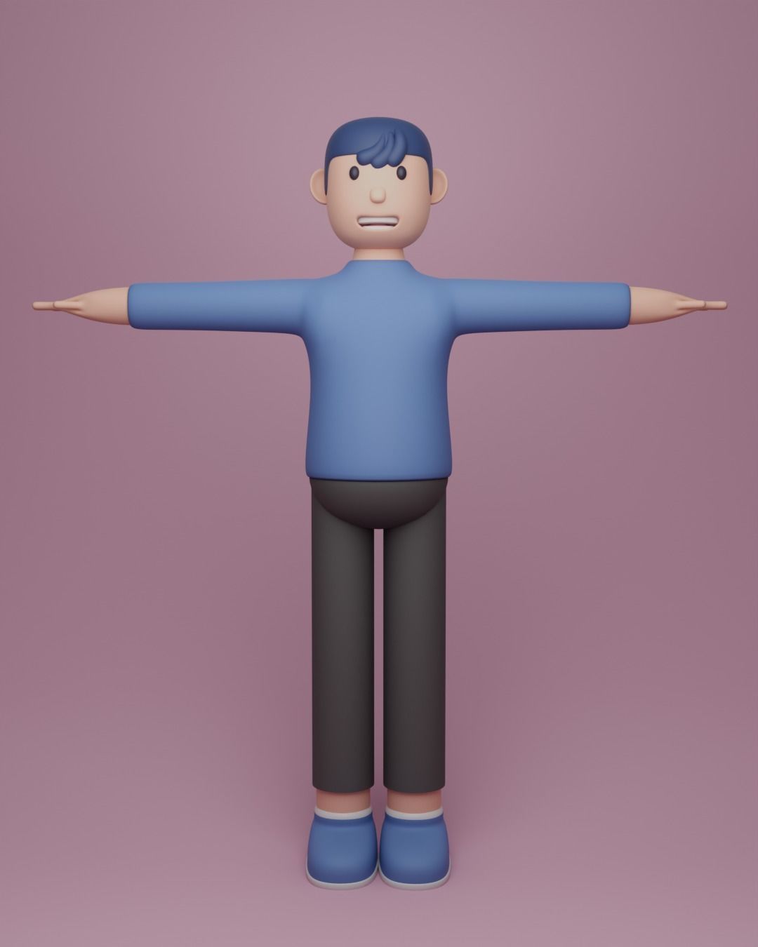 Stylized Character Model Low-poly 3D model_1