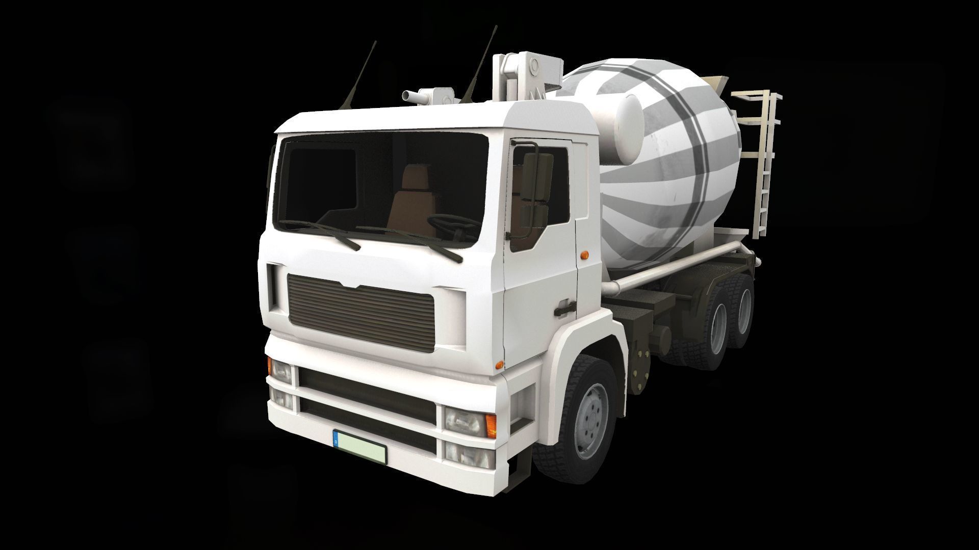 Concrete Mixer Low-poly 3D model_1