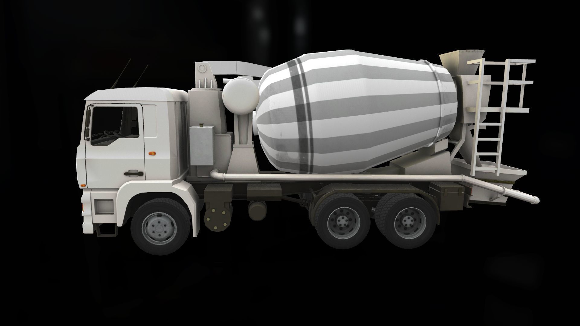 Concrete Mixer Low-poly 3D model_4