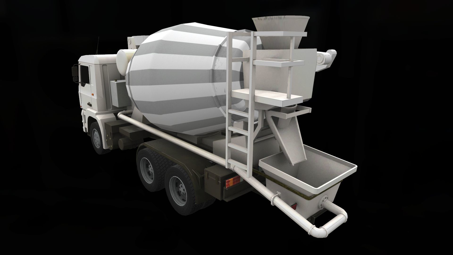 Concrete Mixer Low-poly 3D model_5