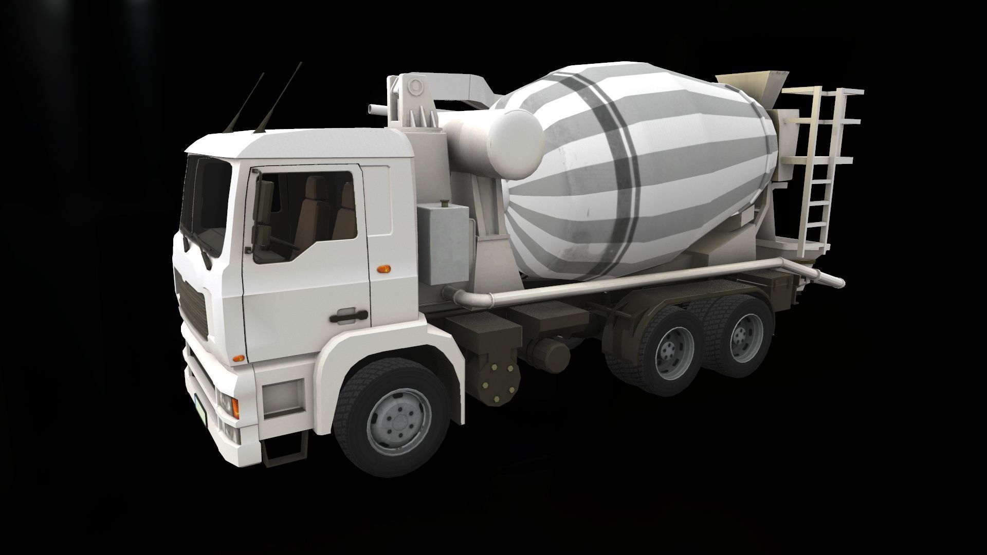 Concrete Mixer Low-poly 3D model_2