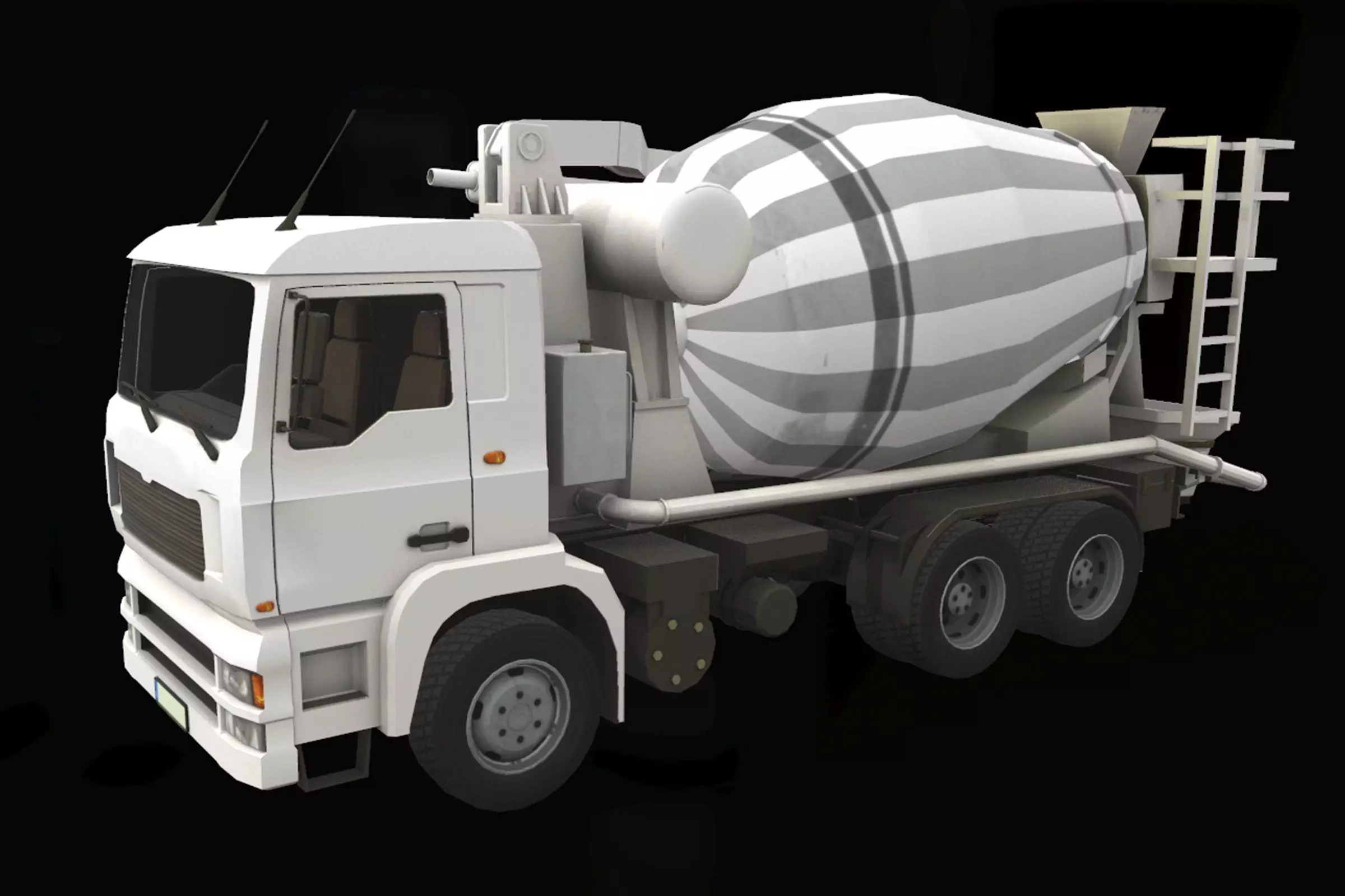 Concrete Mixer Low-poly 3D model_0