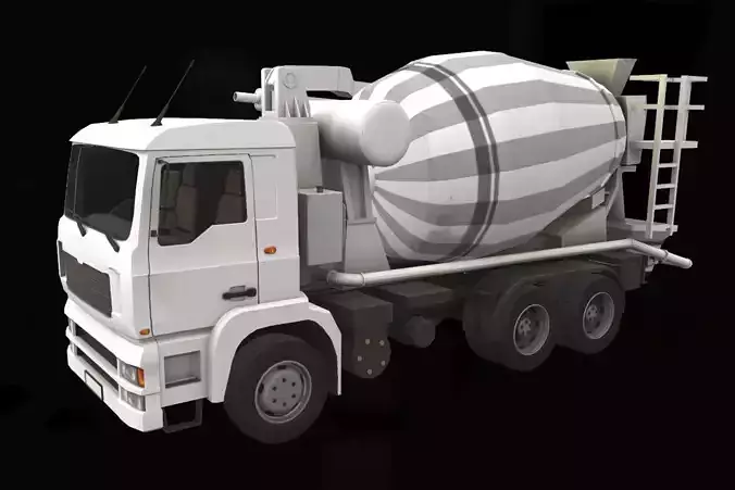 Concrete Mixer Low-poly 3D model