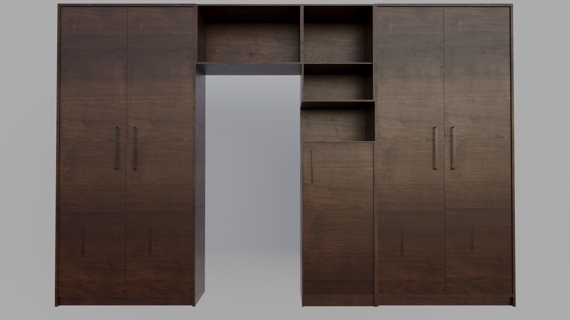 Simple Wardrobe Wall Low poly Free low-poly 3D model_1