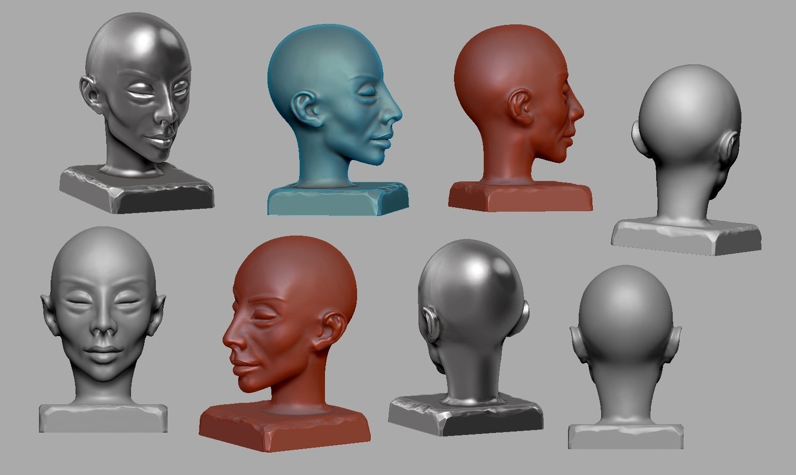 Conceptual Face Sculpture 01 3D print model_11