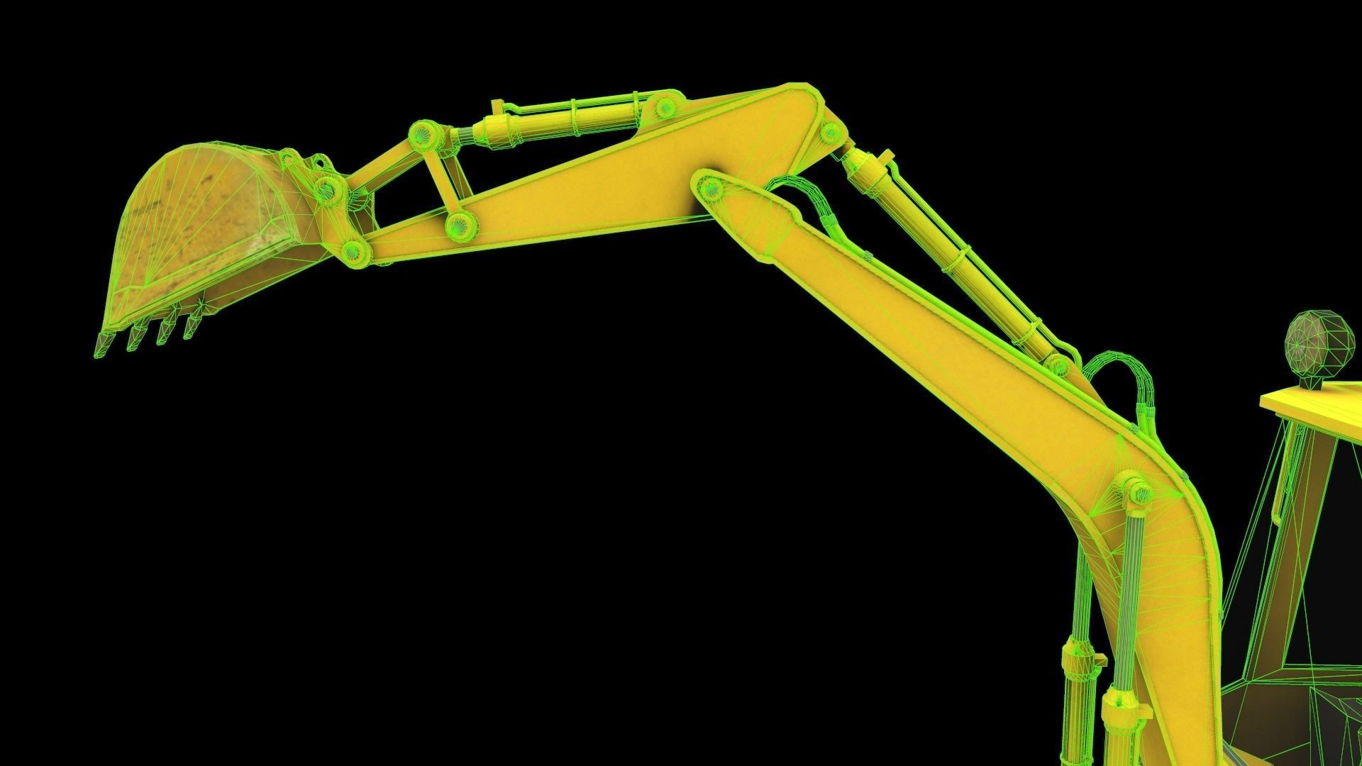 Mini Excavator Low-poly 3D model_6