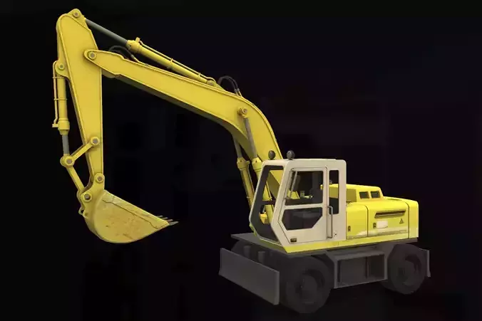 Excavator JCB Low-poly 3D model