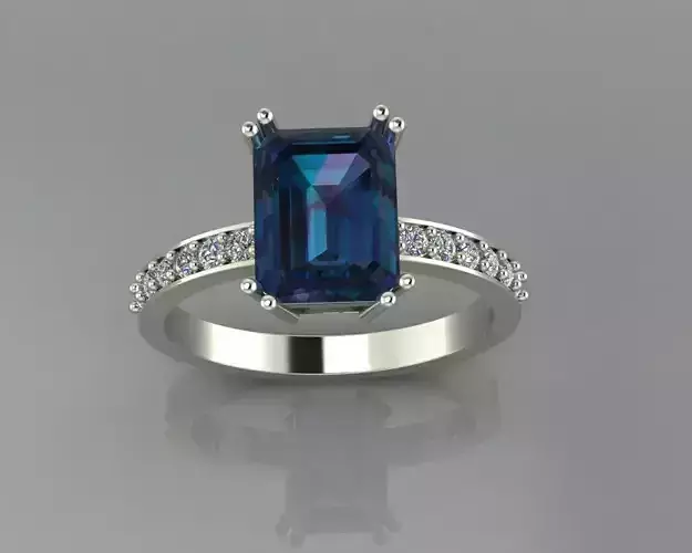 emerald ring 3D print model