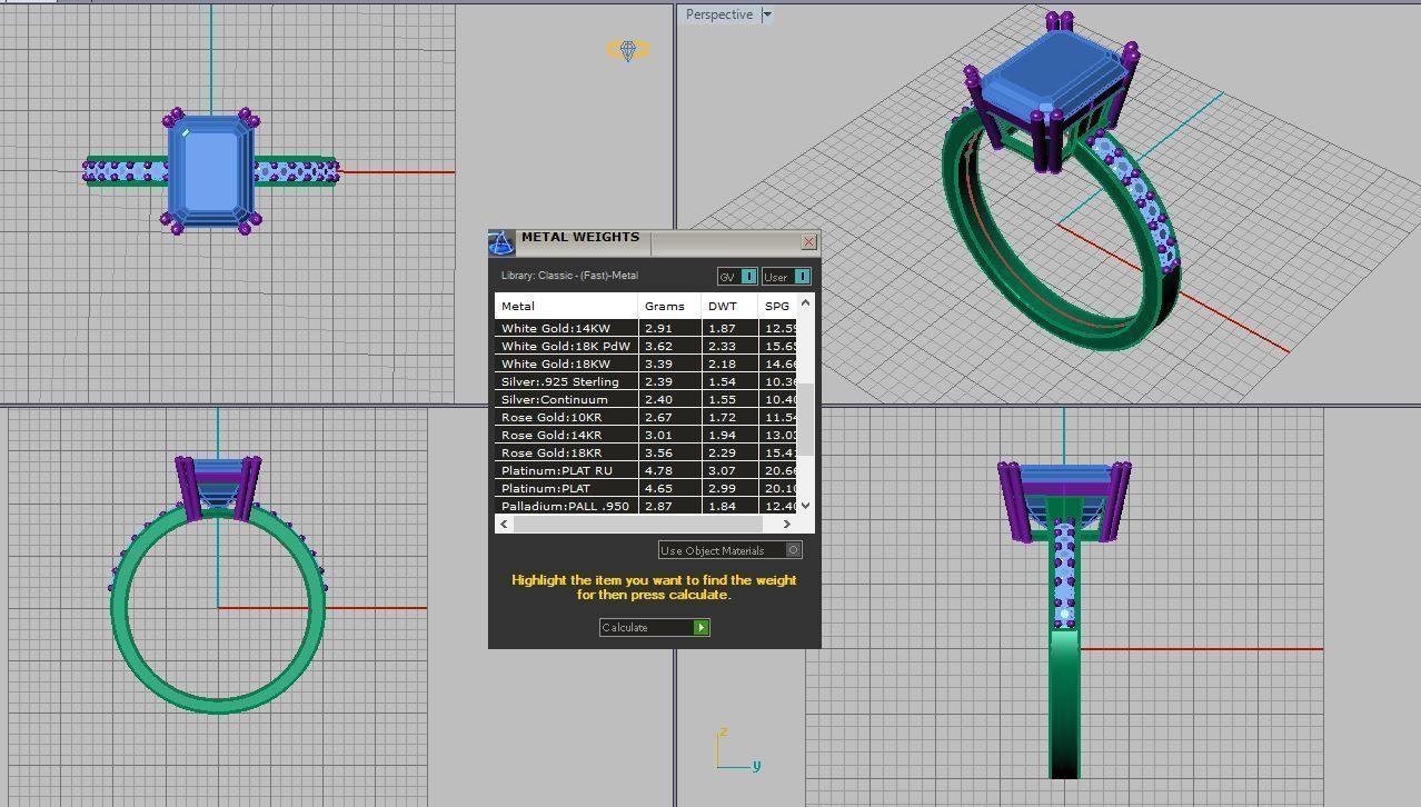 emerald ring 3D print model_11