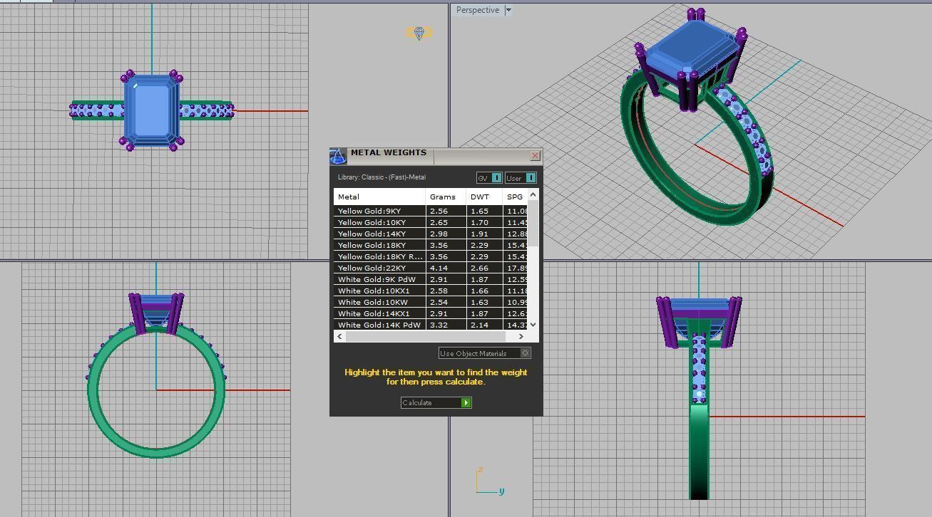 emerald ring 3D print model_10