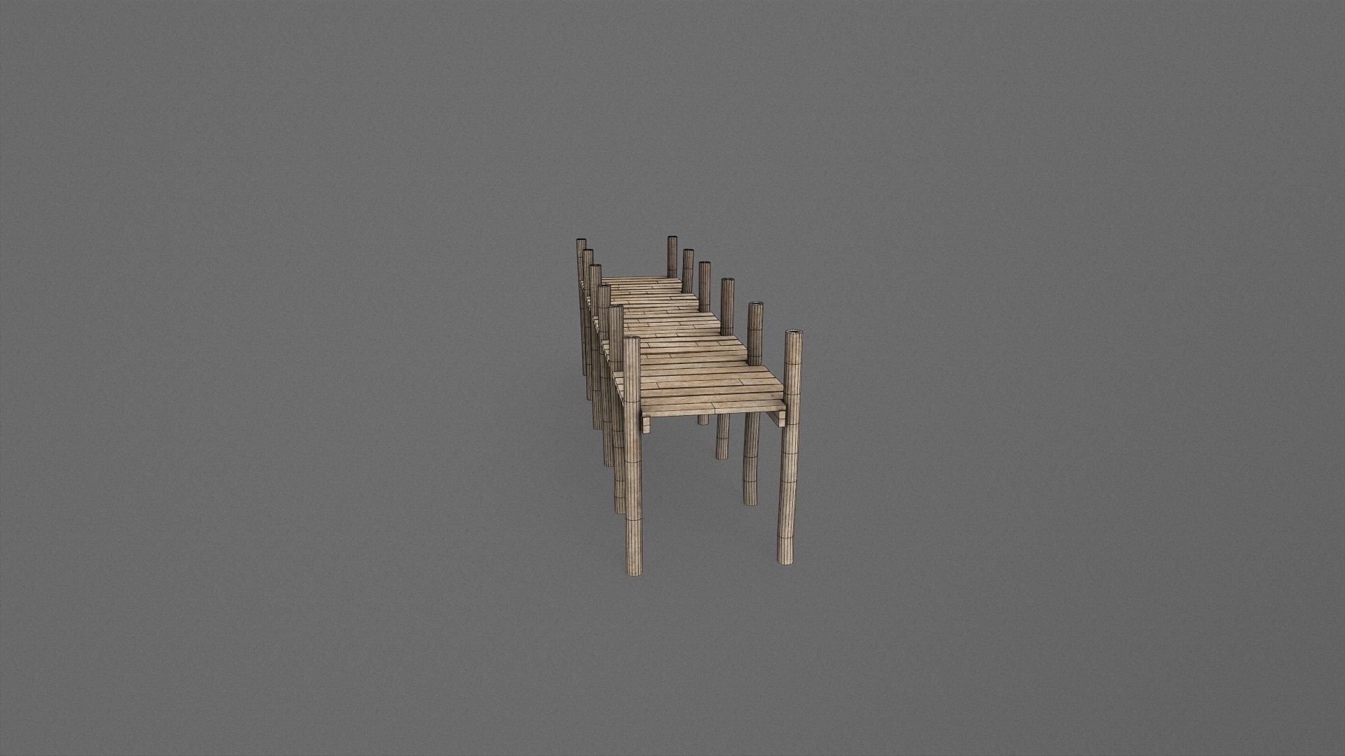 Wooden Pier Low Poly Game Ready Low-poly 3D model_14