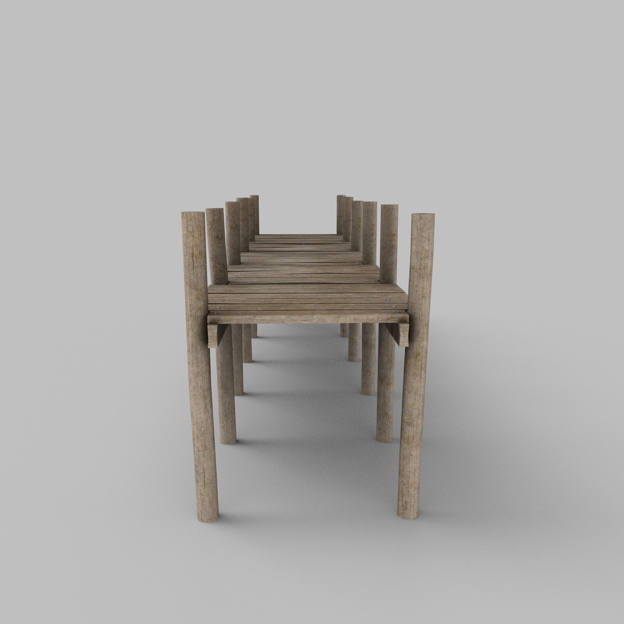 Wooden Pier Low Poly Game Ready Low-poly 3D model_4