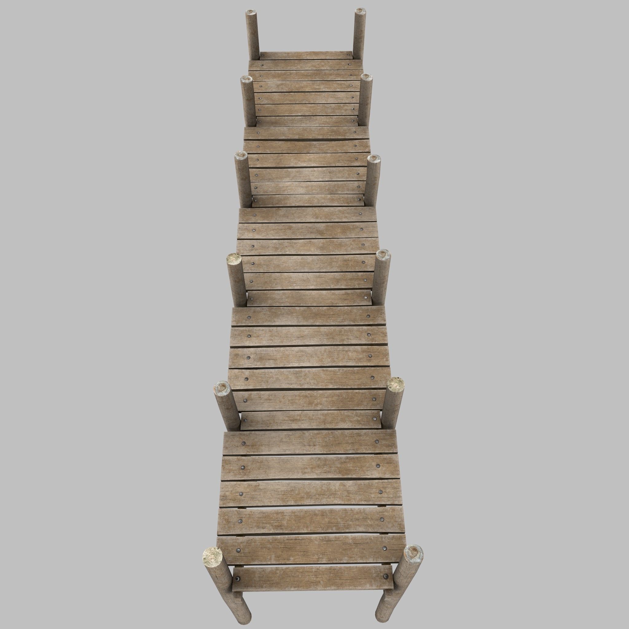 Wooden Pier Low Poly Game Ready Low-poly 3D model_6