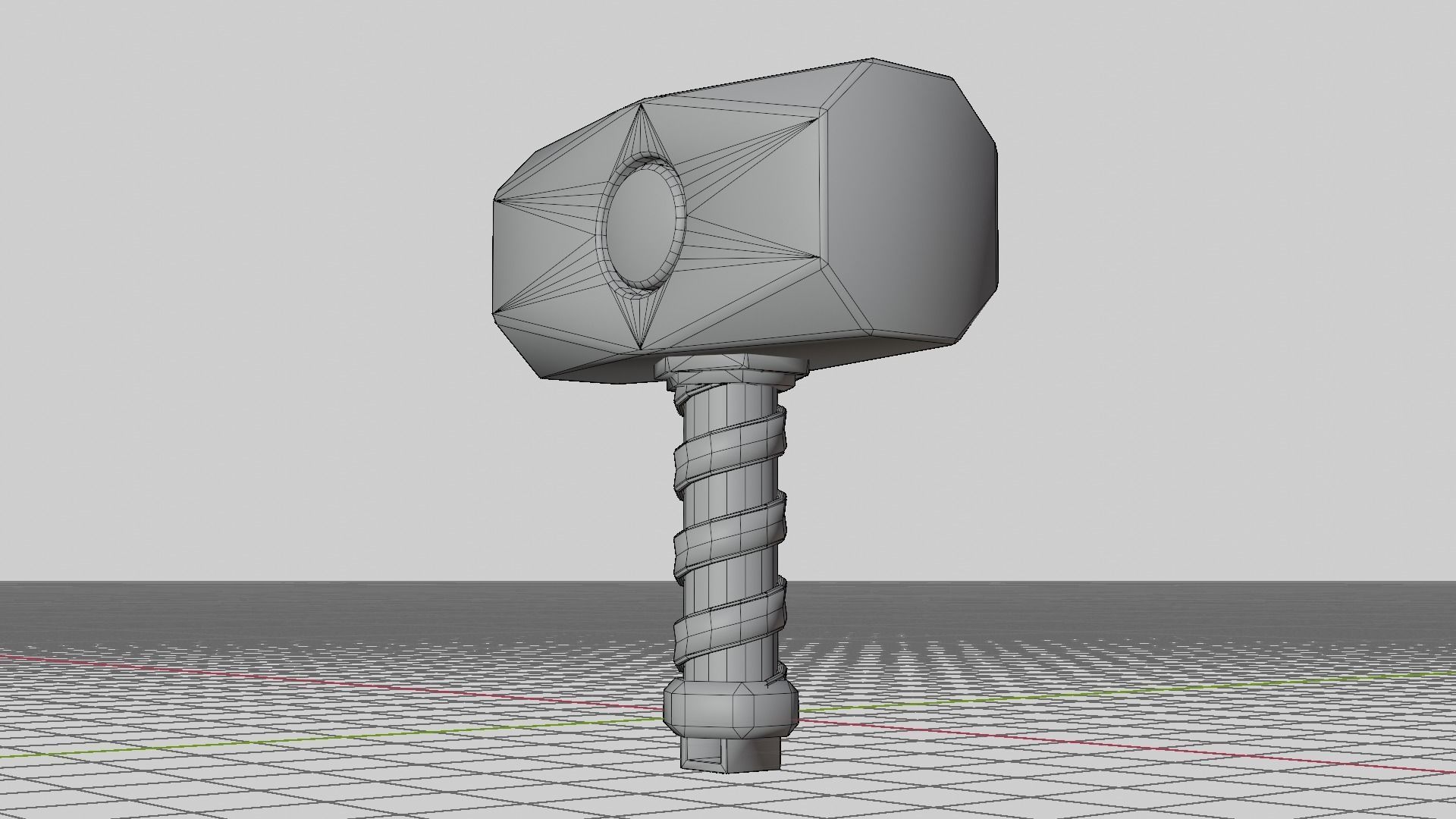 Game-Ready Hammer Model Low-poly 3D model_5