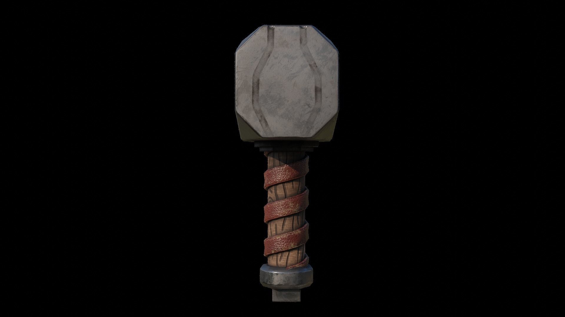 Game-Ready Hammer Model Low-poly 3D model_12