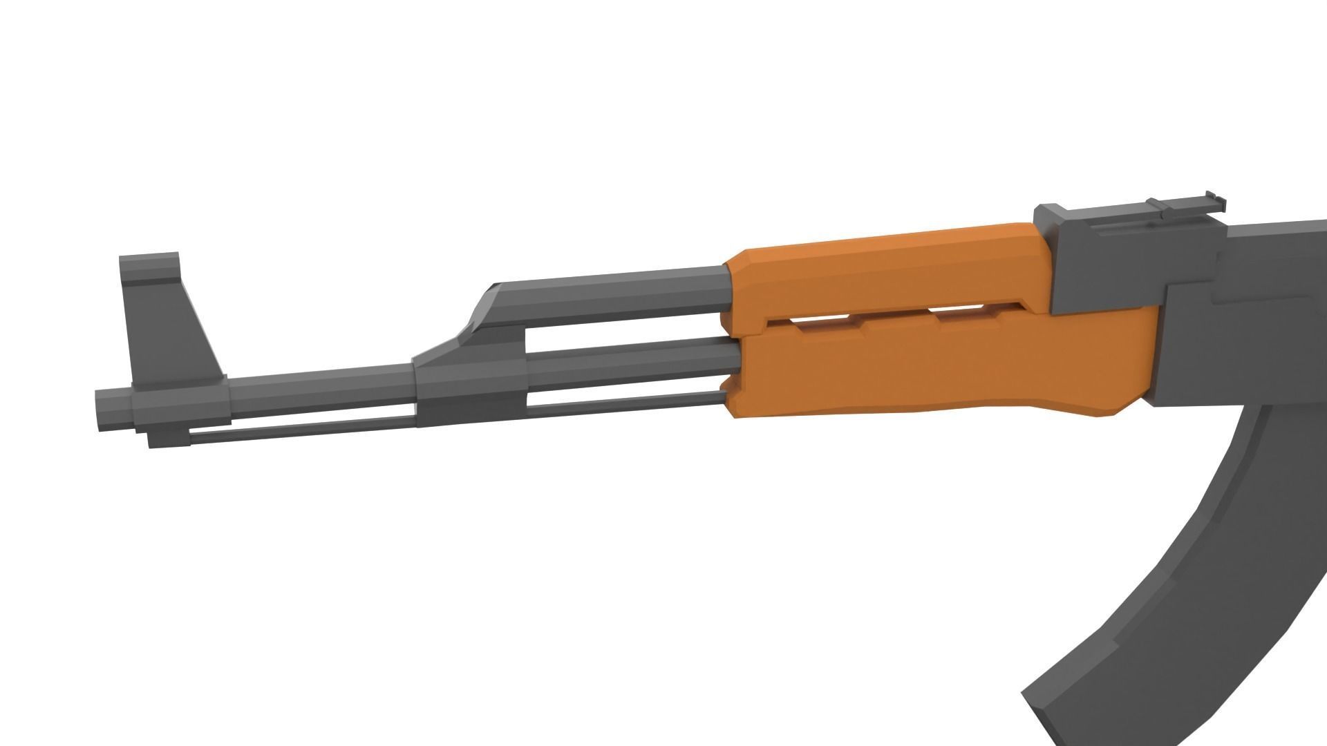 AK-47 Assault Rifle Low Poly Free low-poly 3D model_3